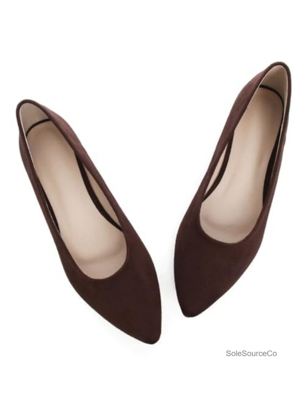 Cute Slip-On Flat Ballet Shoes Soft Suede Pointed Toe Comfortable Dress Flats